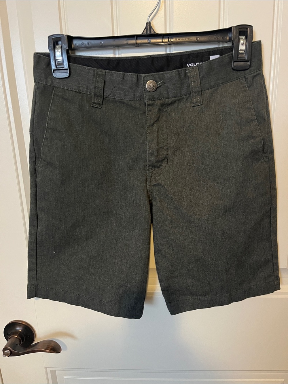 Volcom Men's Dark Charcoal Flat Front Shorts